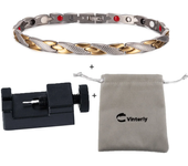 Cross Anklet for Women 27cm Gold-color Chain Link Stylish Stainless Steel Germanium Health Energy High Magnet Jewelry Waterproof