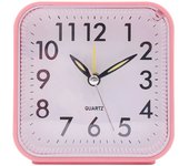 Analog Display Square Alarm Clock Analogue Quiet Daily Electronic Clock Small Silent Night Light Office Bedroom