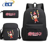 Chibi Maruko-chan printed student school bag set children's backpack shoulder bag pencil case three-piece set