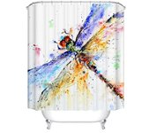 Lovely Bird Pet Bulldog Art Dog Printing Bathroom 3D Shower Curtains Waterproof Polyester Fabric Bath Curtain
