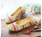 Zapatos de playa de suela blanda, zapatos de tela tejida, sandalias de verano, zapatos de mujer transpirables de estilo étnico