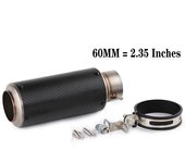 51mm/60mm/63mm Universal Motorcycle Exhaust Muffler Tailpipe SC project Canister Tail Pipe Stainless Carbon fiber 2Inches