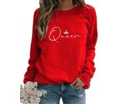 Queen Autumn and Winter Women's Top Printed Casual Loose Sweatshirt HB064