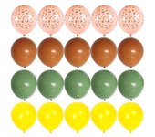 20Pcs Jungle Animal Theme Retro Green Gold White Latex Balloons Wedding Baby Shower Birthday Party Decoration Supplies