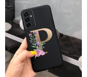 For Samsung Galaxy M23 5G Case Letter A To Z Liquid Silicone Luxury Phone Case For Samsung M23 SM-M236B Soft Matte Back Cover