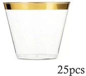 25 Pcs Plastic Wine Cups Disposable Stackable Wine Mugs For Restaurant
