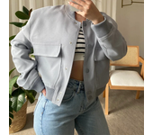 Solid Color Long Sleeve Women's Bomber Jacket Fashion Zipper Up Vintage Coat Tops Elegant Loose Basic Ladies Jackets