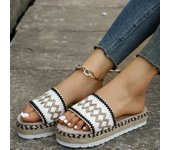 Thick F-platform flip flops, large sandals, white, black, 43, 42, 41, 40