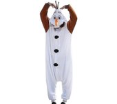 Pijama de franela de muñeco de nieve Olaf, Mono Blanco para adultos y niños, ropa de dormir, vestido de fiesta