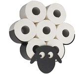 Portarrollos de papel higiénico oveja, montado en la pared, metal negro, oveja, linda oveja, búho, nutria, portarrollos de cocina, portarrollos de baño, portarrollos de papel higiénico