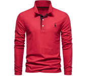 polos hombre manga larga ropa hombre día del padre 2025 New Men's Deer Embroidery Polo Shirts Solid Color Long Sleeve Social Business Male