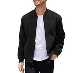 2025 Autumn New Men's Leede Chaqueta para hombres retro color sólido con cremallera de manga larga chaqueta de hombres casuales