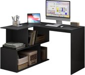 Escritorio Esquinero, Mesa Escritorio con Estantería(120x100cm), Escritorio en Forma de L, Escritorio de Computadora, Mesa Ordenador Escritorio