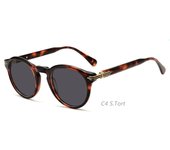 Gafas de sol con montura redonda de metal pesado gafas de sol polarizadas para exteriores para hombres y mujeres