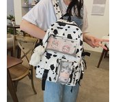 Vaca, lunares, personalidad, estudiante, chica suave, lienzo, universidad, lindo, divertido, mochila