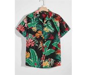 Camiseta de Verano de Playa Hawaiiana Estampado de Denim 3D para Hombres Manga Corta Transpirable