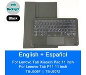 Bluetooth Keyboard Case For Lenovo Tab P11 Xiaoxin Pad 11 inch TBJ606F TB-J607Z Touchpad Tablet Case English Spanish Keyboard