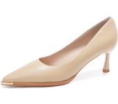 2024 new style women's shoes/sandals/high heels/stilettos/pointed toes/spring/summer/autumn/winter/banquet/wedding/work/leather/6.5 Apricot