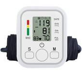 Versión audio español，Tensiómetro de Brazo digital ,medición precisa de la presión arterial y el pulso, Detector electrónico de frecuencia cardíaca con brazalete 22-36cm，2X99 memoria Adecuado para uso doméstico，pantalla LCD grande, M2 Tec