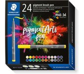 Staedtler 371 Pack de 24 Rotuladores Punta de Pincel Suave - Tinta Multi Ink y Pigmentos de Primera Calidad