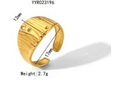 Encanto Anillo de acero de titanio de acero inoxidable que no se decolora, anillo con patrón de martillo Irregular para playa y verano, accesorio de joyería de moda
