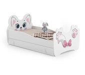 Cama de criança com gaveta, colchão e estrado incluídos 160 x 80 Kobi Pink Cat