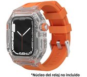 44mm 40mm Glacier Modification Kit Rubber Band For Apple Watch 9 8 7 45MM 41MM Transparent Mod Case For iWatch Series 6 SE 5