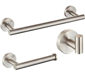 VALAZ Accesorios de baño en acero cepillado Toallero+ Percha+ Portarollos