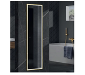 LEDIMEX YORK NEWY021/160OC Espejo rectangular con sistema antivaho y marco de aluminio oro cepillado 160x40