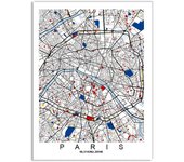 Madrid World City Colour Map Canvas Art Painting New York London Paris Poster and Print Wall Art Picture for Home Decoration