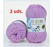 2Pcs total 100g Crochet and Knitting Milk Cotton yarn Knit line Crocheting Sweater Hat Dolls bag blanket Sewing tufting threads