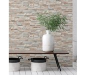 Muestra DIN A4 de Papel pintado vinílico lavable efecto imitación muro piedra pizarra con textura en relieve - Austin Stone 127671 de GAULAN