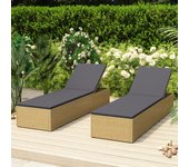 Tsunbed en Polyrattan Brown y gris dark