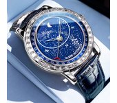 OLEVS 9923 Top Brand Men's Watches Personalized Fashion Automatic Mechanical Watch for Man Luminous Rotating Starry Sky Dial