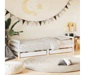 vidaXL Estructura cama infantil y cajones madera pino blanco 90x190 cm