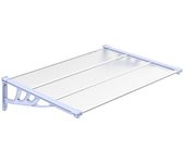 vidaXL Marquesina puerta policarbonato gris y transparente dimensiones 122x90 cm, 152.5x90 cm, 199x90 cm Protección Rayos UV para Terraza Patio Exterior Jardín