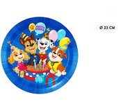 ZIRIZON - Vajilla  para Fiesta Patrulla Canina 8 Invitados con platos de cartón, vasos y servilletas , vajilla compostables, biodegradables,vajilla de fiesta de cumpleaños