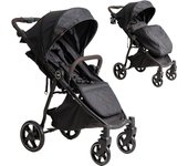 Niu – Silla de Paseo Cochecito de bebé VentT+ Capota XXL – Respaldo y Reposapiés ajustasble – Amortiguación 4 ruedas y chasis de aluminio – plegado compacto – Mosquitera y plástico de lluvia