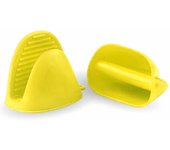 CHEFZOCO Manoplas Guantes Silicona para Horno, Guantes térmicos de Silicona, Mini Manoplas Horno, Manoplas para Airfryer, Manoplas para Barbacoa, Utensilios de Cocina, Silicona, 2 Unidades, Amarillo
