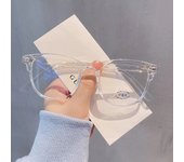 Anti reflective for women's retro square computer glasses with flat frame blue light protection