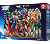 Educa - Justice League DC Comics | Puzzle de 500 Piezas para Adultos. Medidas: 48 x 34 cm. Incluye Cola Fix Puzzle. A Partir de 11 años