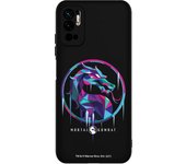 Funda original compatible con Xiaomi Redmi Note 10 5G Negro con un diseño de Mortal Kombat Logo Ice