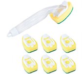 Soap Dispensing Dish Cleaning Brush Set With 1 Dish Washing Handle 9 Sponge Replacement Head Kitchen Sink Scrubber Cleaning Tool