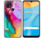 Tumundosmartphone Funda Gel Tpu para Oppo A15 diseño Mármol 15 Dibujos