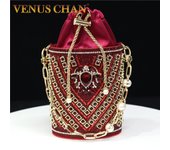 Bucket Crystal Bag Diamonds 11 Color Women Evening Bags Flower Rhinestones Egg Design Fashion Female Clutch Handbags