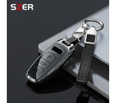 ABS Shell Car Remote Smart Key Case Cover For Audi A6 A6L A7 A8 A8L A3 E-tron 55 Q7 Q8 C8 2019 2020 2021 Keychain Accessories