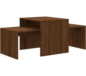 vidaXL Set mesa de centro madera de ingeniería 100x48x40c Blanco, Negro, Roble Sonoma Mesita de Salón o Comedor o Auxiliar Mesa de Café Meuble Salón