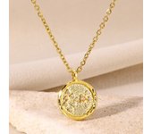 12 Zodiac Sign Pendant Necklaces for Women 12 Constellation Stainless Steel Chain Jewelry Aries Libra Leo Virgo Birthday Gift