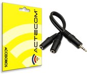 Actecom Adaptador Mini Jack 3.5mm Duplicador de Audio para Auriculares y Altavoces
