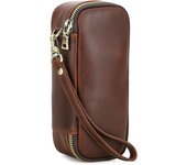 Genuine Leather Tobacco Smoking Pipe Bag for 2 pipes Portable Herb Smoke Pipe Case Smoking Accessories Kit Tools